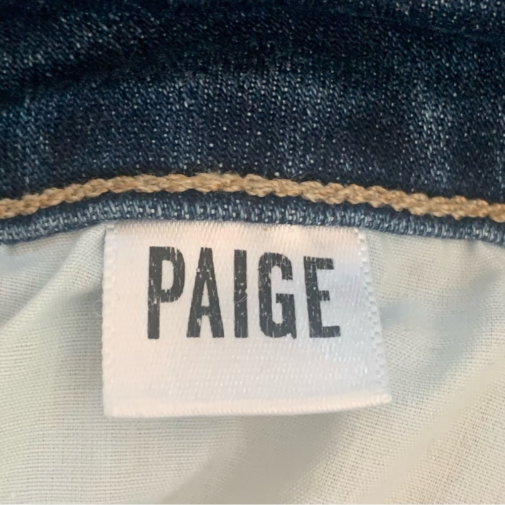 PAIGE Skyline Skinny Crop Mid-Rise Pico Jeans Raw Hem Size 27 - Picture 5 of 15